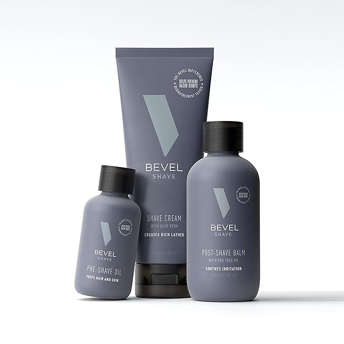 Bevel Shaving Kit for Men - Includes Pre Shave Oil, Shaving Cream, and After Shave Balm, Helps Re... | Amazon (US)