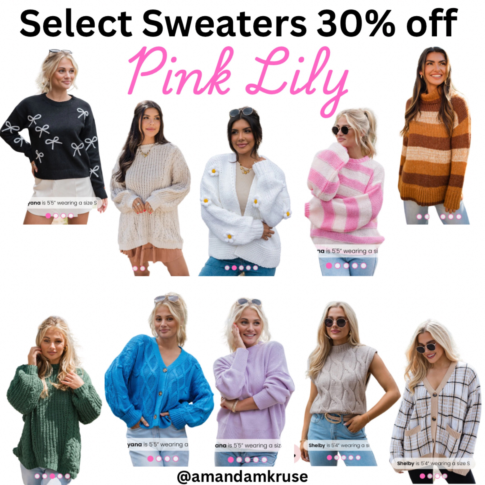 Select sweaters from Pink Lily Boutique are 30% off 

#LTKSeasonal #LTKFindsUnder50 #LTKSaleAlert