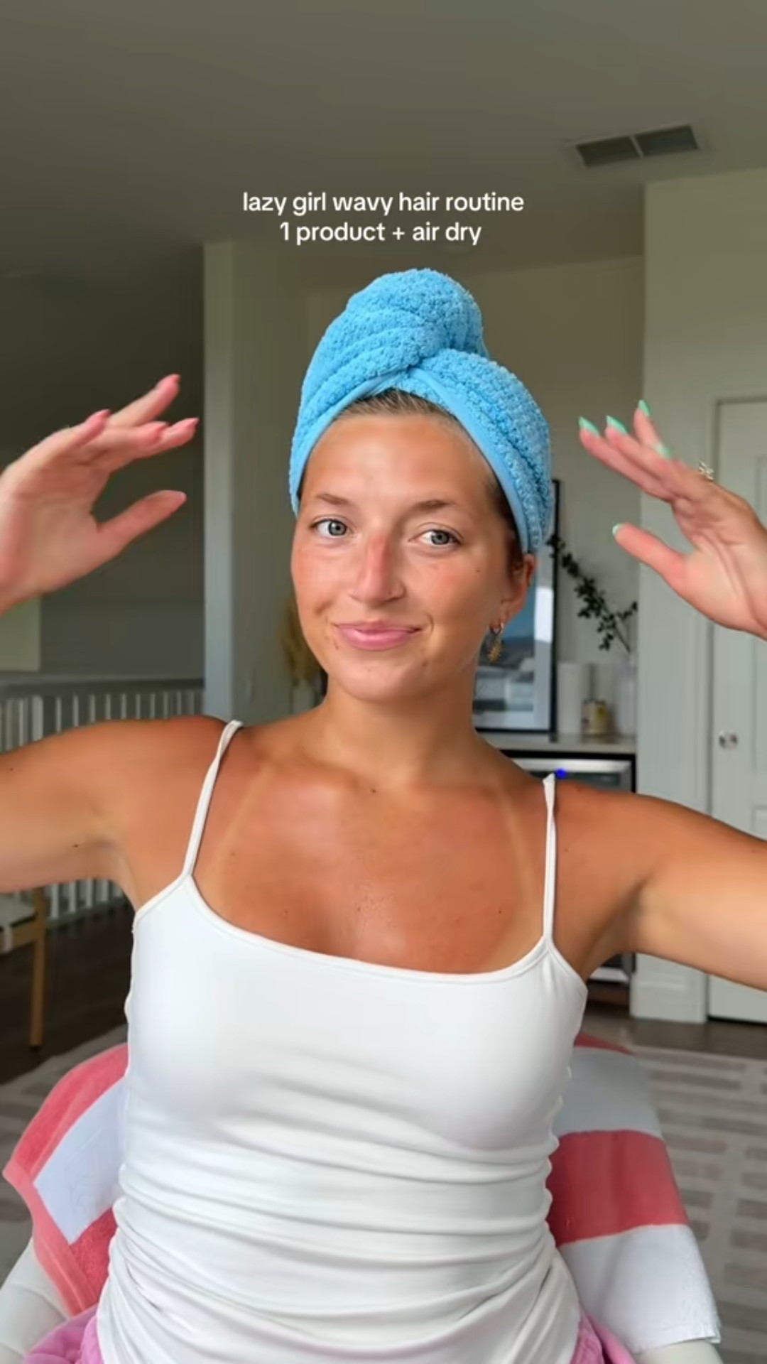 lazy girl wavy hair routine :)