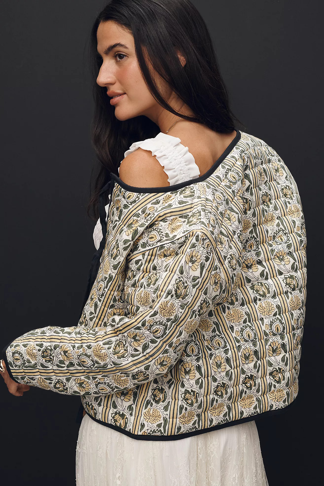 SZ Blockprints Quilted Tie-Front Jacket | Anthropologie (US)