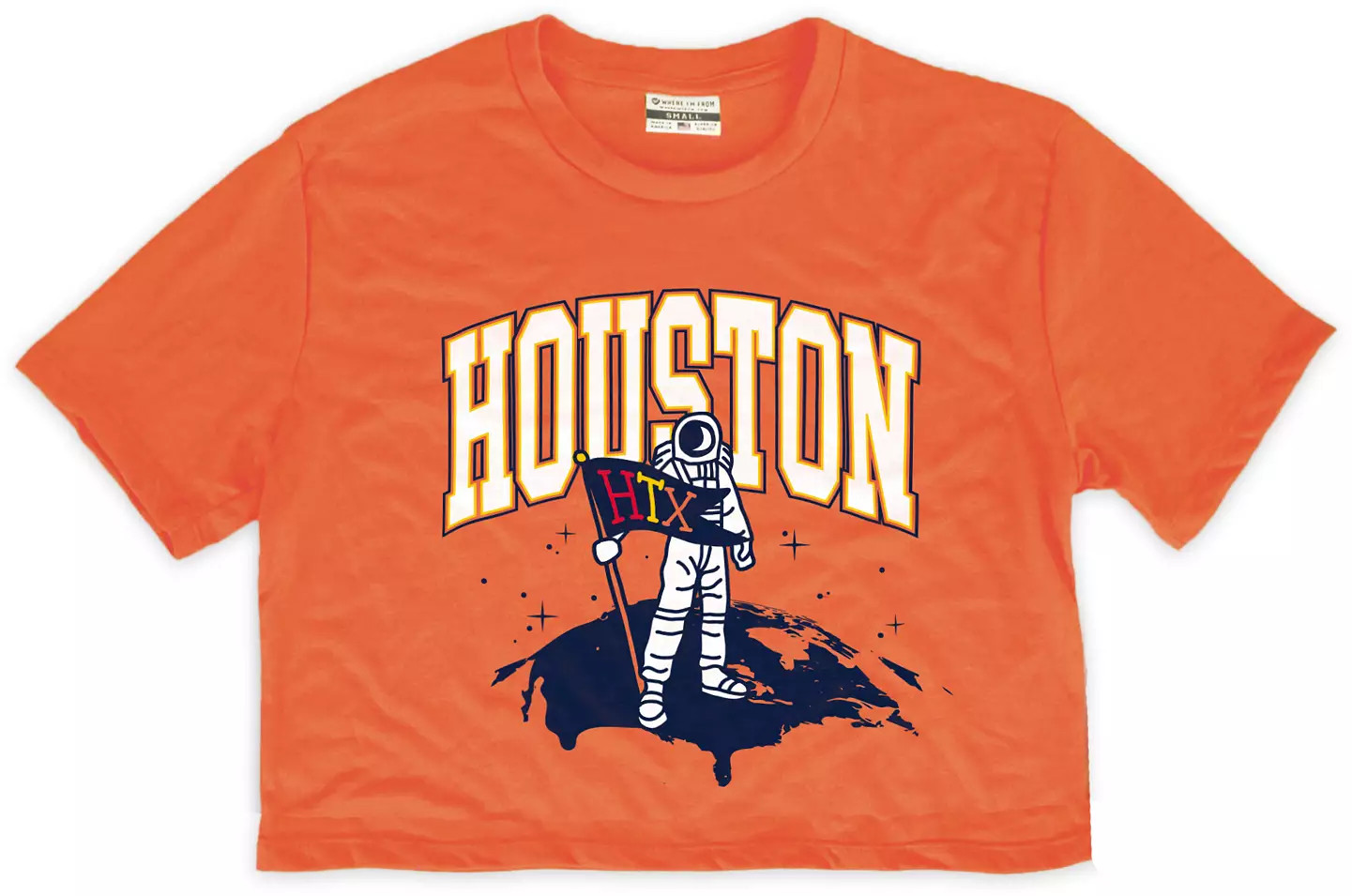 Where I'm From Adult Houston Orange Globe Crop Top | DICK'S Sporting Goods