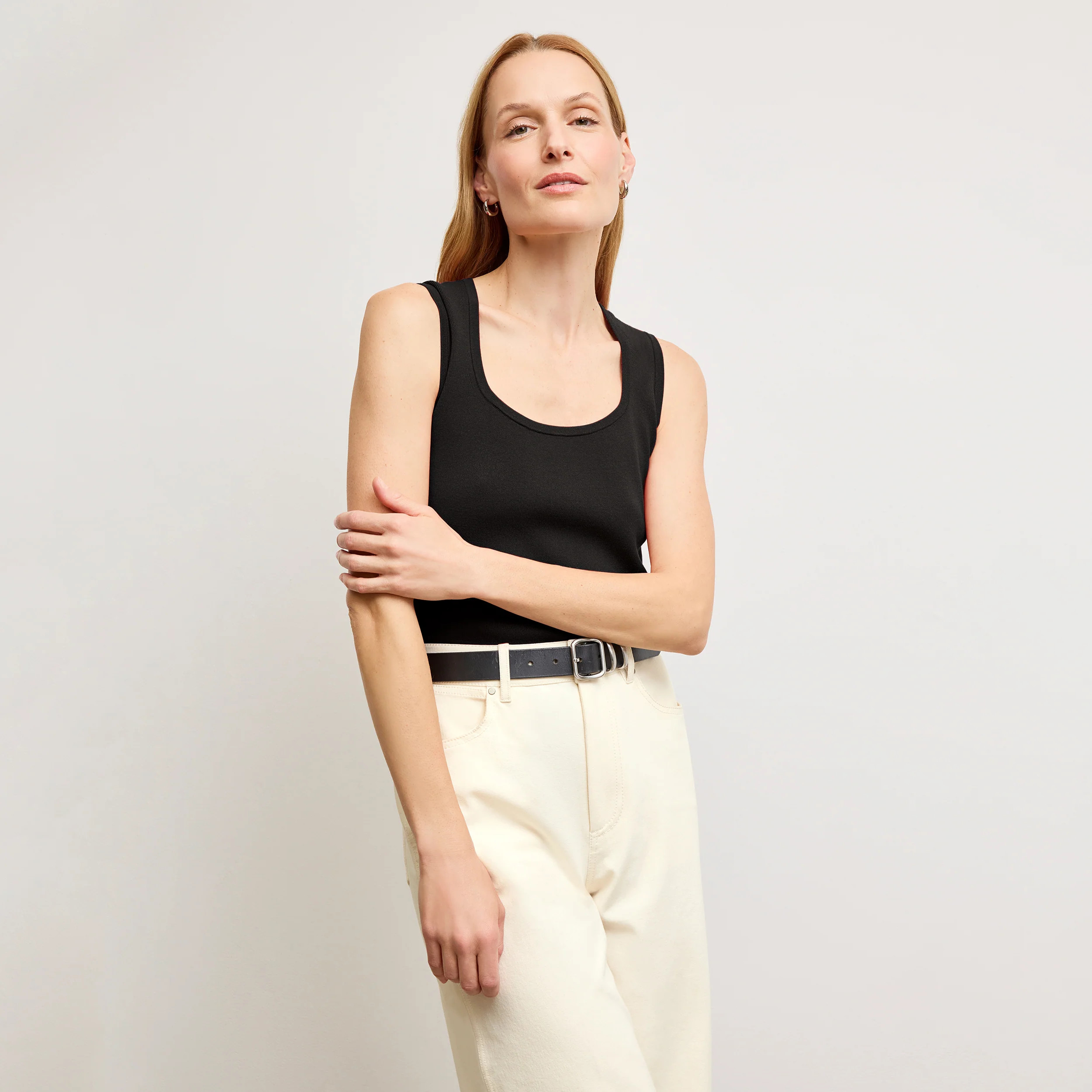 Sabine Sculptural Tank - Eco 365Knit :: Black | MM LaFleur