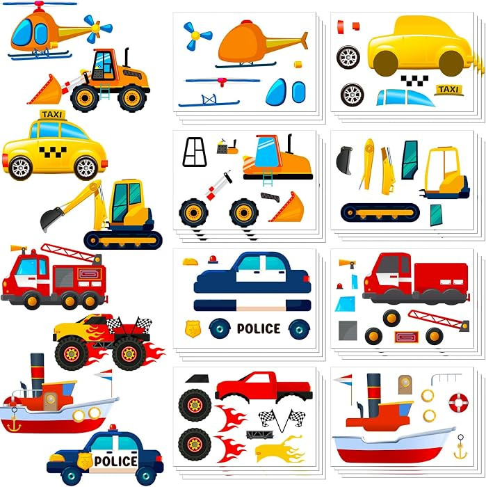 32 Sheets Make a Face Stickers Sheets Make Your Own Sticker Car Truck Airplane Sticker for Kids, ... | Amazon (US)