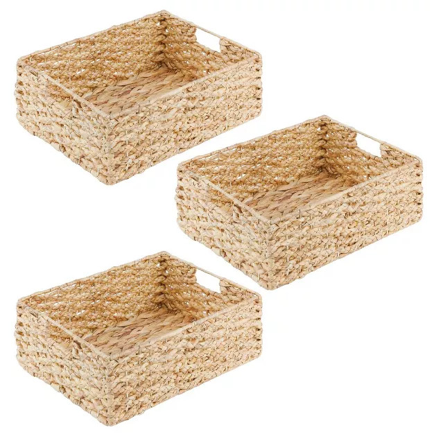 mDesign Water Hyacinth Braided Weave Pantry Basket - Natural | Target