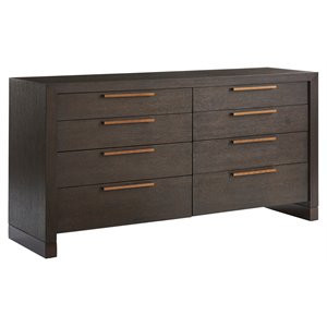 Barclay Butera Skylark 70" 8-Drawer Oak Wood Double Dresser in Brown | Cymax