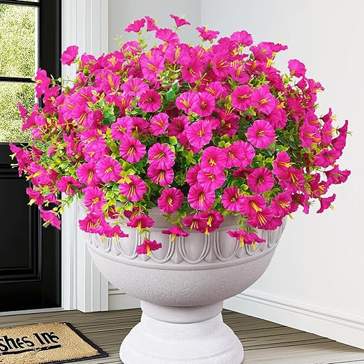 MARTINE MALL 12 Bundles Look Real Artificial Flowers for Outdoors, Realistic Fake Outdoor Flowers... | Amazon (US)