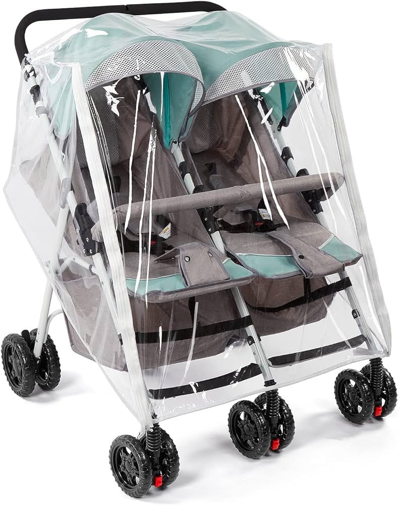 Double Stroller Rain Cover, Waterproof Weather Shield for Side by Side Baby Double Stroller, Twin... | Amazon (US)
