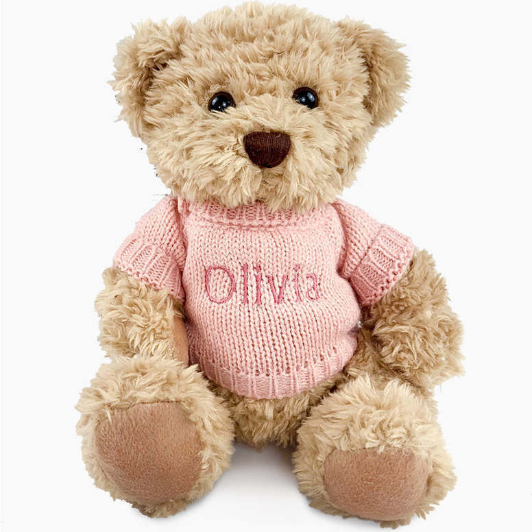 Personalized Bertie Bear, Pink | Maisonette