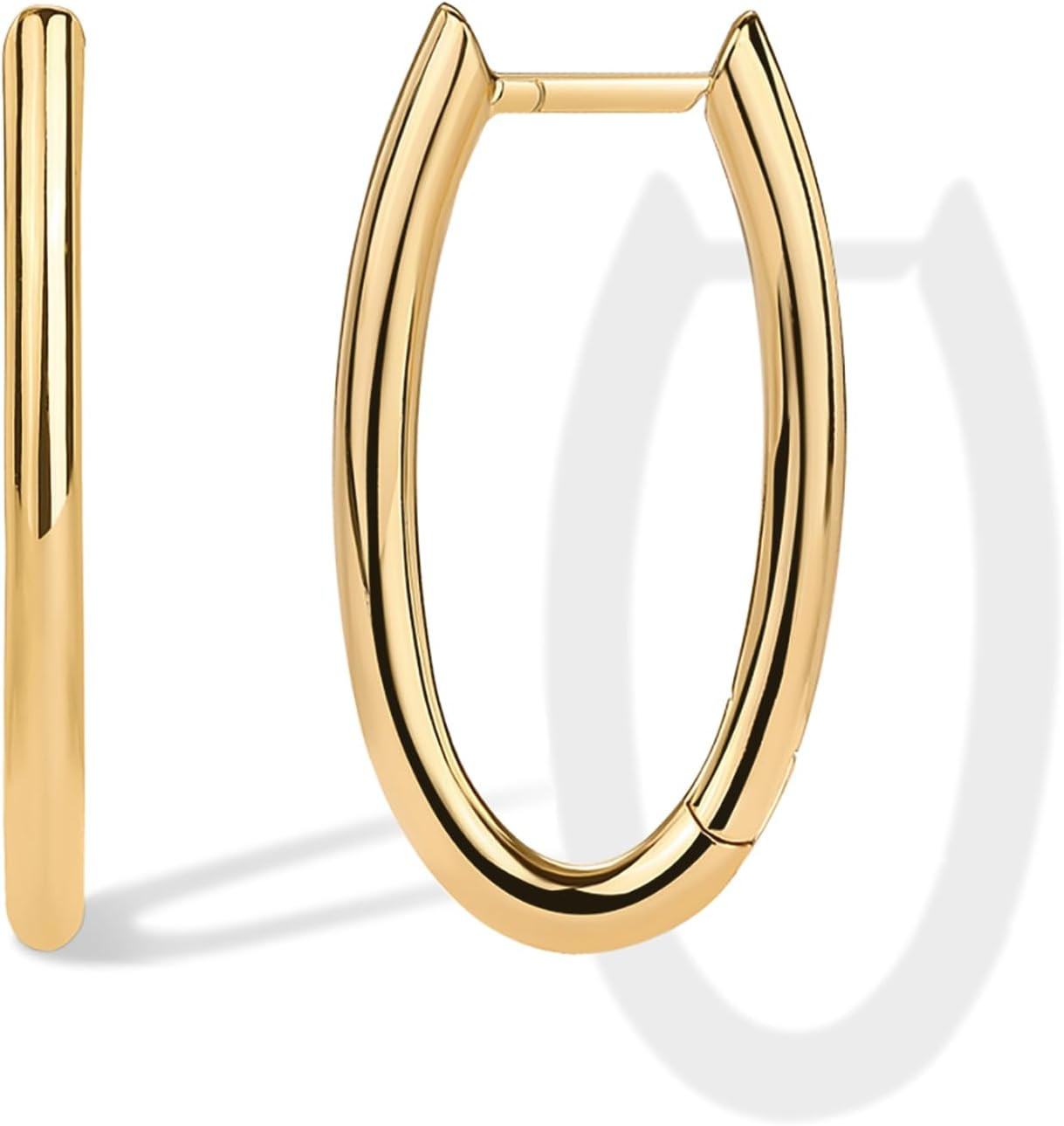 PAVOI 14K Gold Plated Geometric Hoop Earrings for Women, Huggie Hoops | Amazon (US)