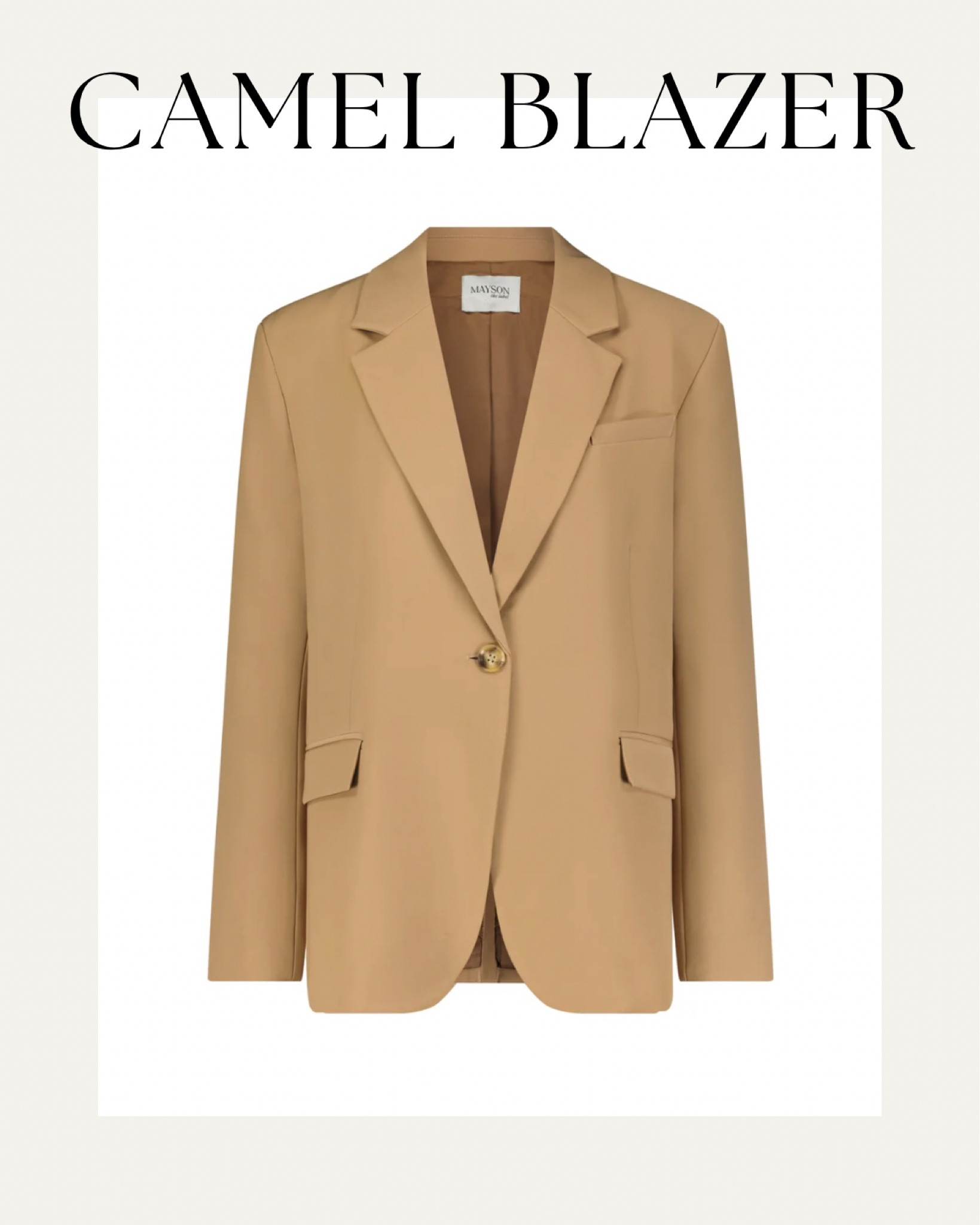 Camel boyfriend blazer. Fit is relaxed/slightly oversized #blazer #workwear #MAYSON 

#LTKworkwear #LTKstyletip