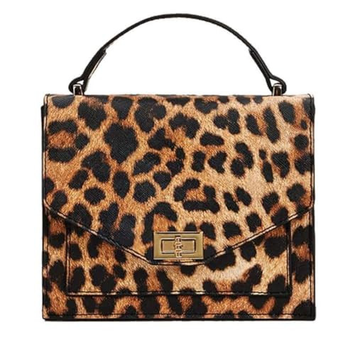 Vintage Leopard Print Box Clutch Handbag, Elegant PU Leather Evening Bag for Women Small Square Purse Party Bag | Amazon (US)
