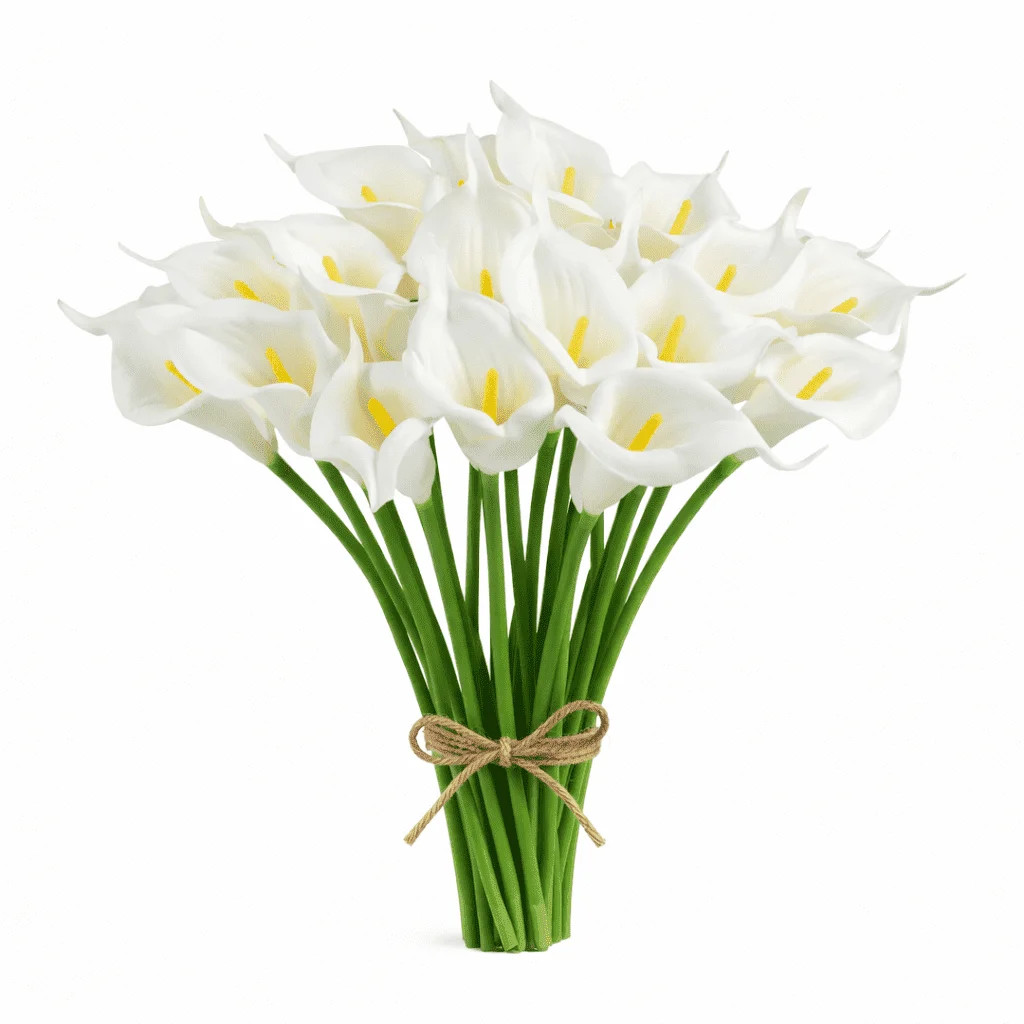 HUIANER 15Pcs Calla Lily Artificial Flowers, 13.7 inch PU Real Touch Silk Flower Bouquet for Wedd... | Walmart (US)