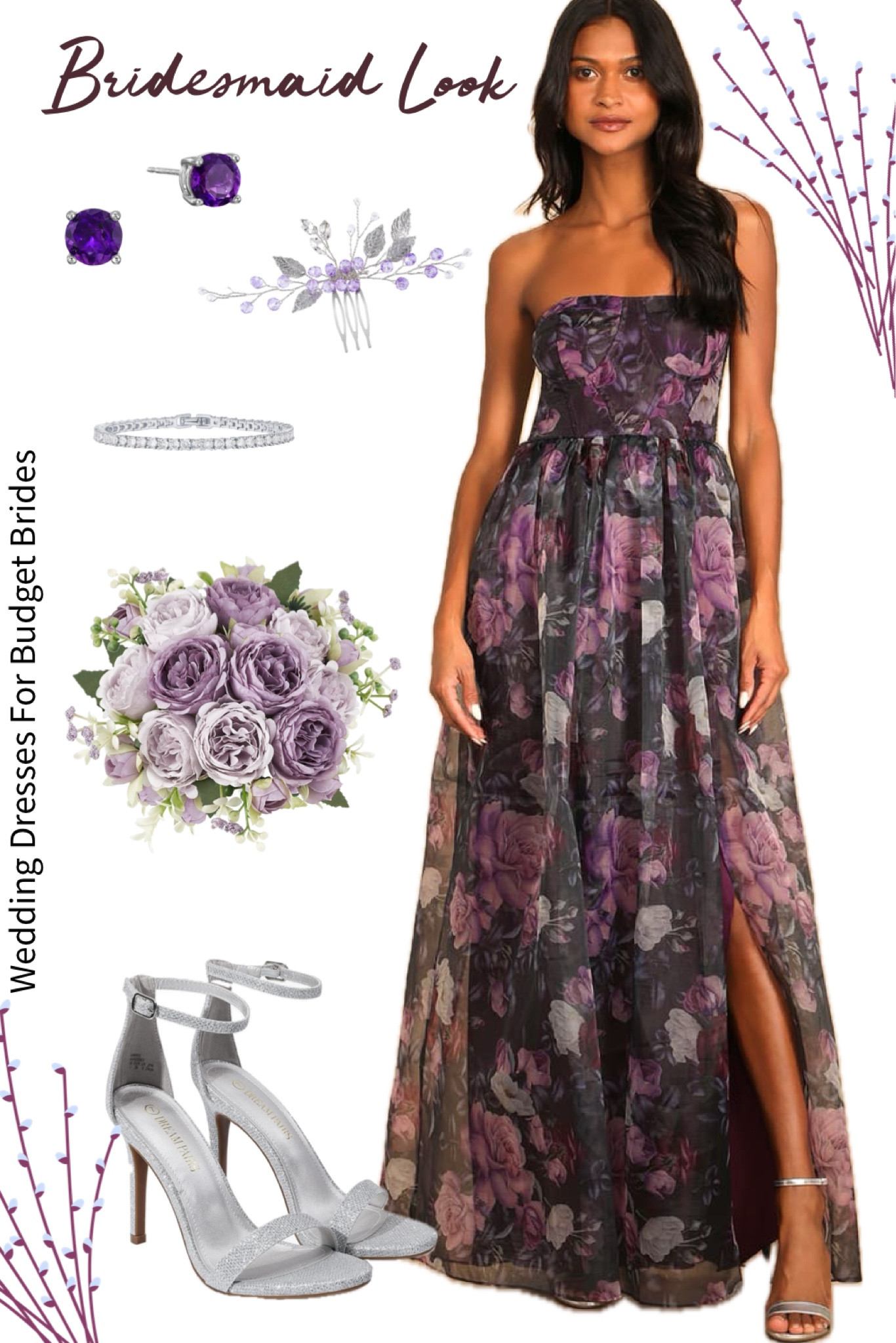 purple dress with silver accessories Amazon.com: Frodete Purple Prom Jewelry Set Costume Jewelry for Women  Rhinestone Necklace Earrings Sets Formal Prom Dress Accessories Wedding  Sets for Brides Bridesmaid Guest: Clothing, Shoes & Jewelry
