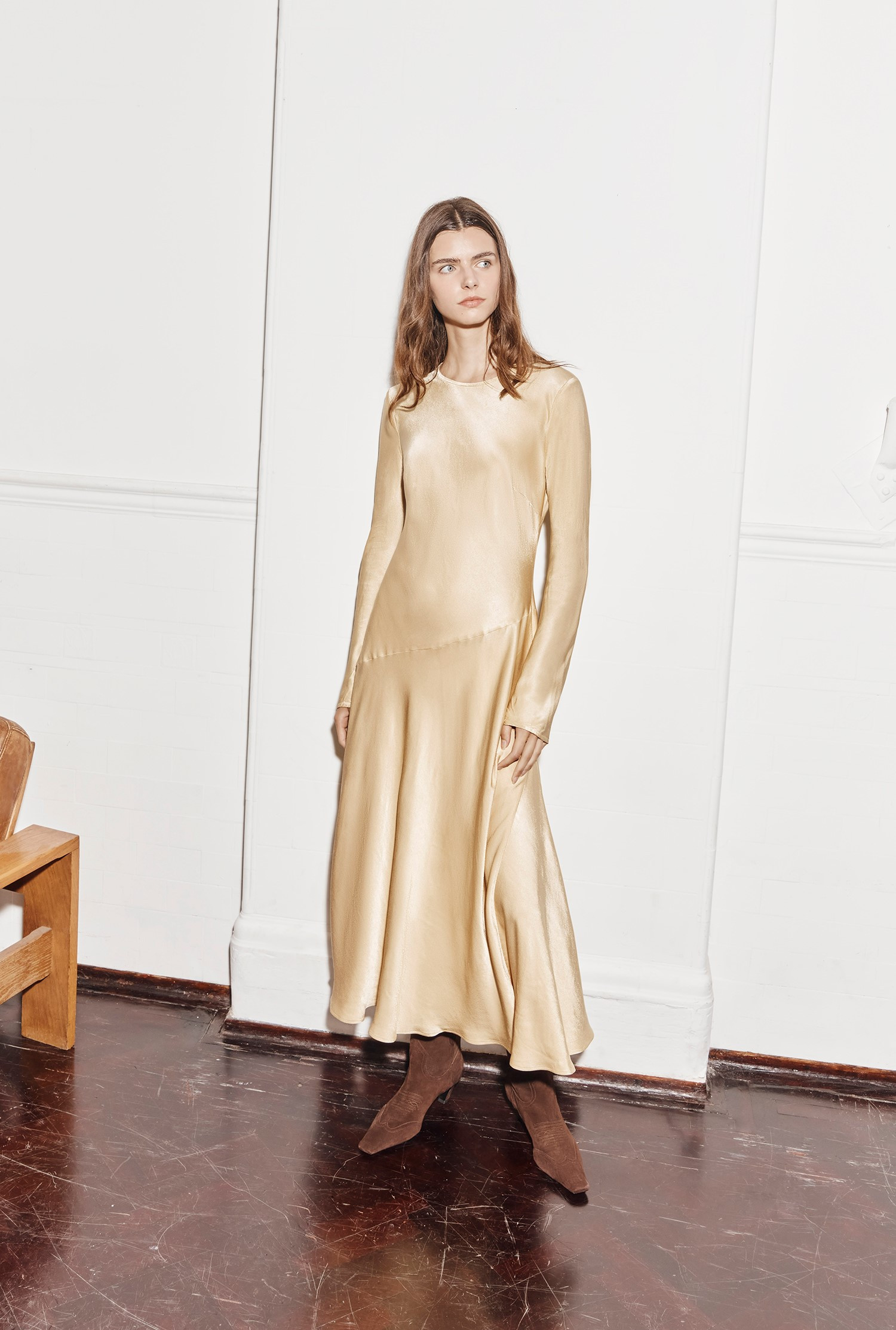 Lois Satin Midi Dress

                        Yellow | Ghost