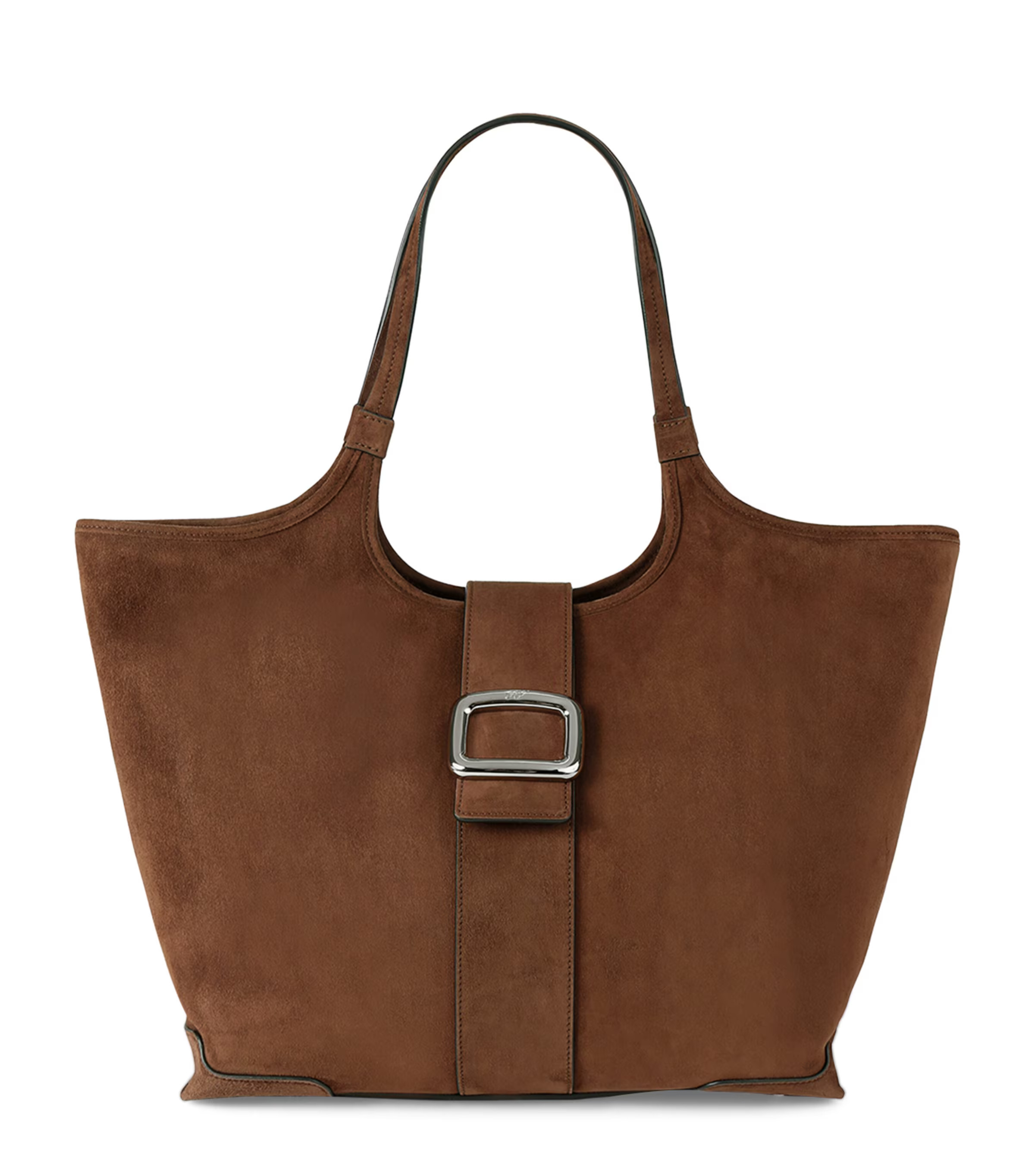 Roger Vivier Suede Grand Vivier Choc Shoulder Bag | Harrods (US)