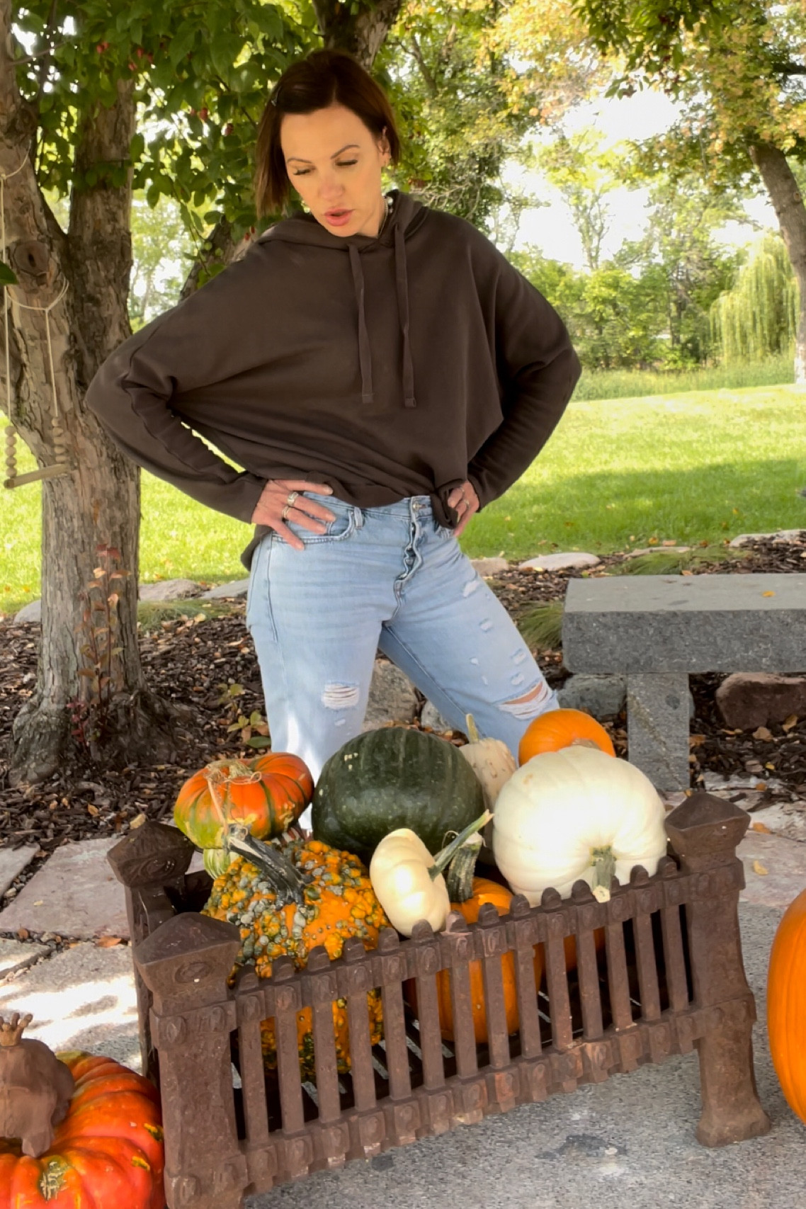 Linking my outfit… sweatshirt is on sale!! shoes are Valentino Rockstud Clogs and old- you can find them used online 🖤 

#LTKshoecrush #LTKsalealert #LTKover40