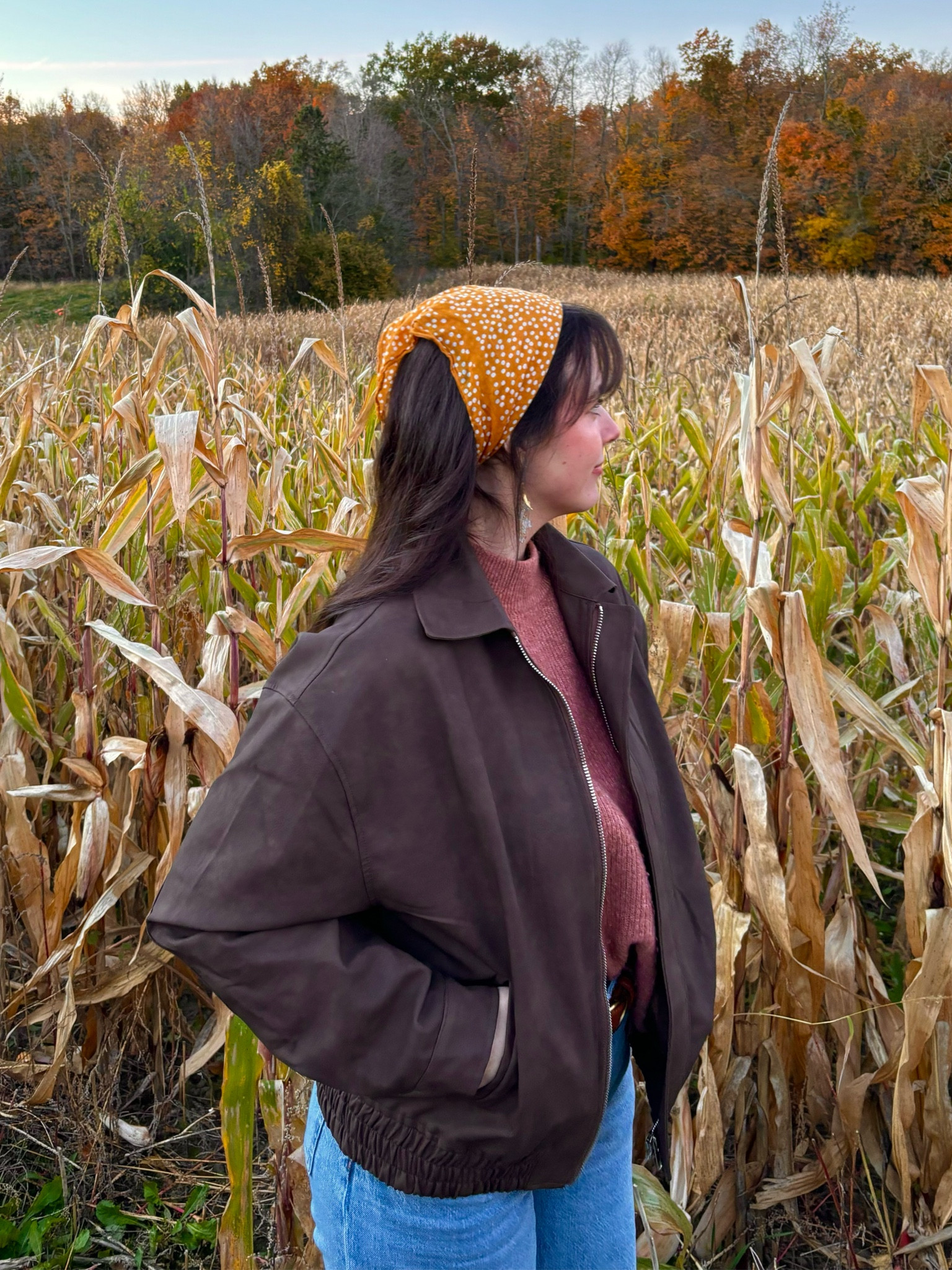 The perfect pumpkin patch outfit 🍂🍁🎃✨🫶🏻 The bandana  is from Madewell and about 7 years old. And the orange sweater is about 8 years old from BP haha. But the jacket and jeans are new! Jacket is very oversized. Usually I’m a large and I got a medium. And it’s still super roomy. 🎃🧡✨🍂🫶🏻

#LTKHoliday #LTKHalloween

#LTKSeasonal