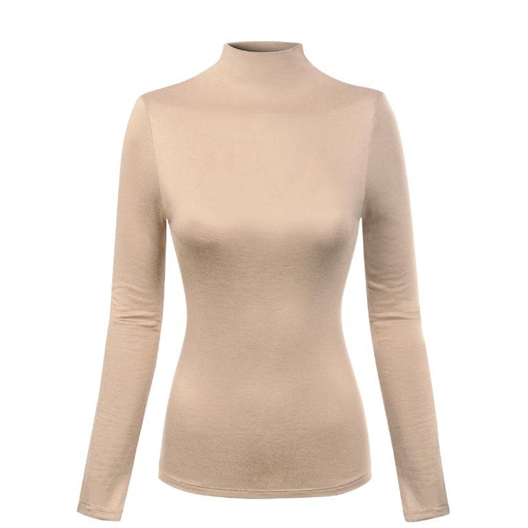 MixMatchy Women's Mock Neck Long Sleeve Turtleneck Slim Fit Sweater Top - Walmart.com | Walmart (US)