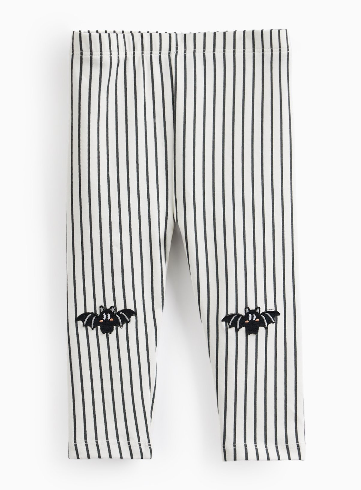 White Stripe Print Bat Patch Leggings 3-6 months | Tu Clothing