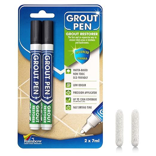 Grout Pen Black Tile Paint Marker: Waterproof Grout Paint, Tile Grout Colorant and Sealer Pen - N... | Amazon (US)