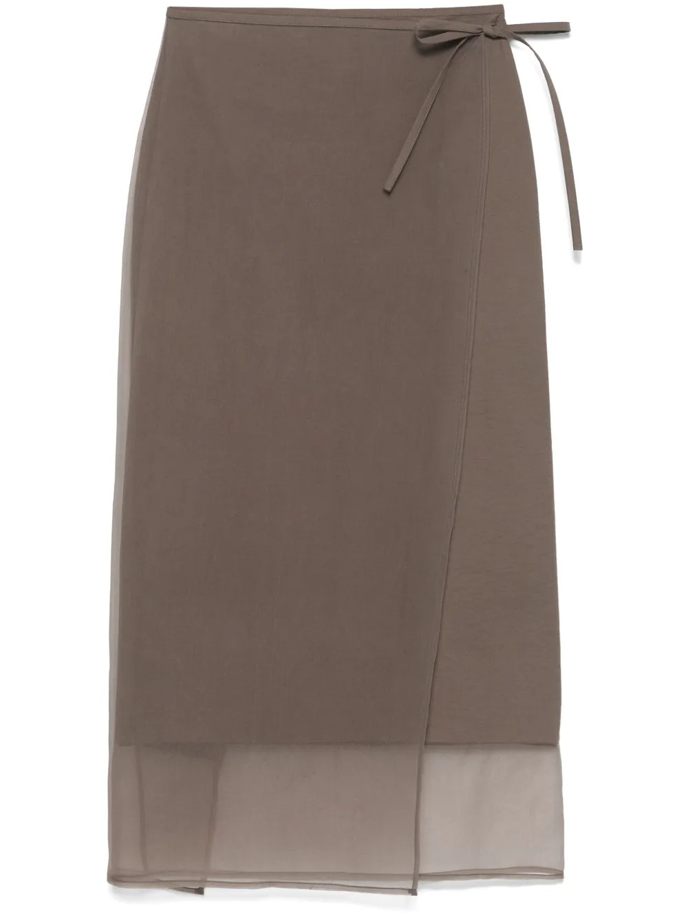 Brunello Cucinelli Wrap Midi Skirt | Brown | FARFETCH | Farfetch Global