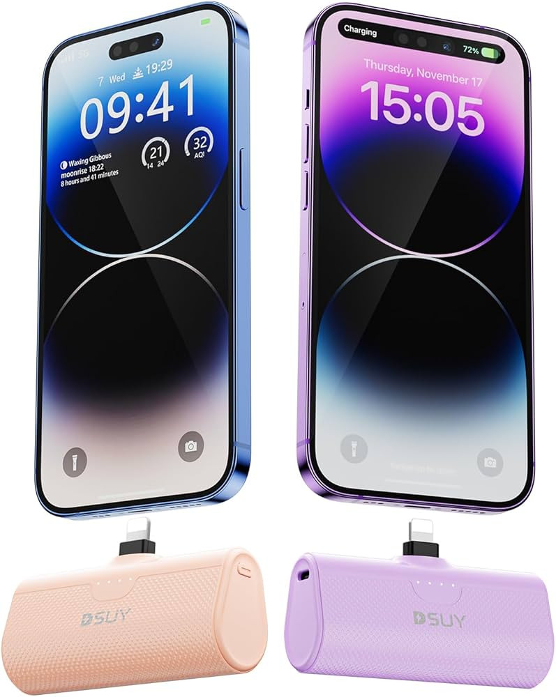 5000mAh 2 Packs Portable Phone Charger iPhone with Built-in Cable, MFi Certified Portable Power B... | Amazon (US)