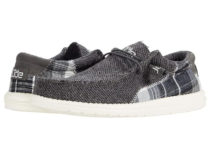 Hey Dude Wally Tartan (Grey) Men's Shoes | Zappos