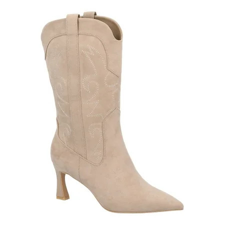 Madden NYC Women s Faux Suede Heeled Western Booties Sizes 6-11 | Walmart (US)