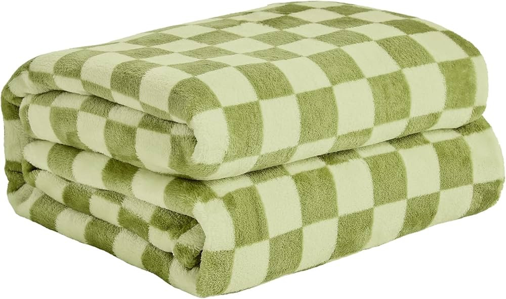 FY FIBER HOUSE Checkered Flannel Fleece Throw Blanket King Size Soft Cozy Checkerboard Grid Print... | Amazon (US)