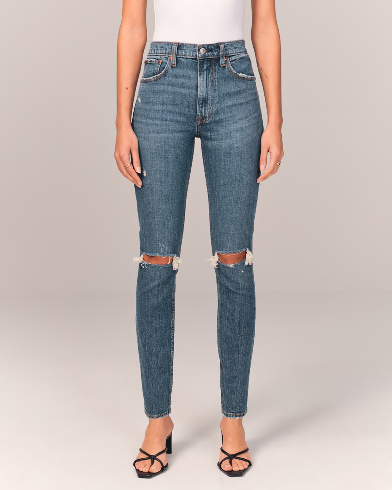 Women's High Rise Skinny Jean | Women's Bottoms | Abercrombie.com | Abercrombie & Fitch (US)