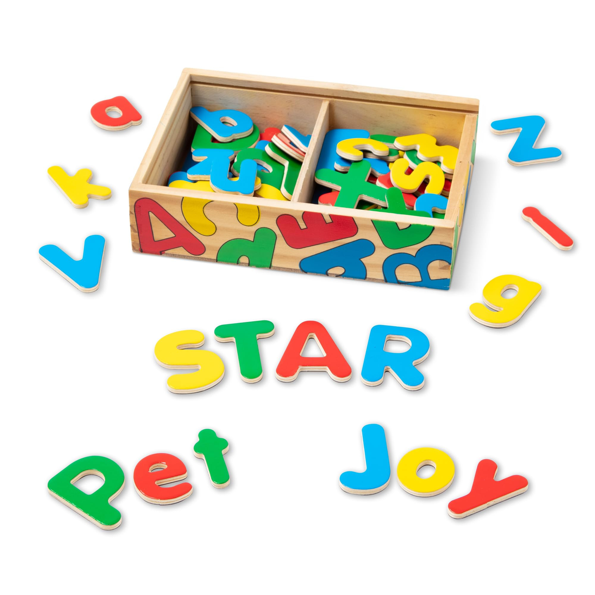 Melissa & Doug 52 Wooden Alphabet Magnets in a Box - Uppercase and Lowercase Letters | Amazon (US)