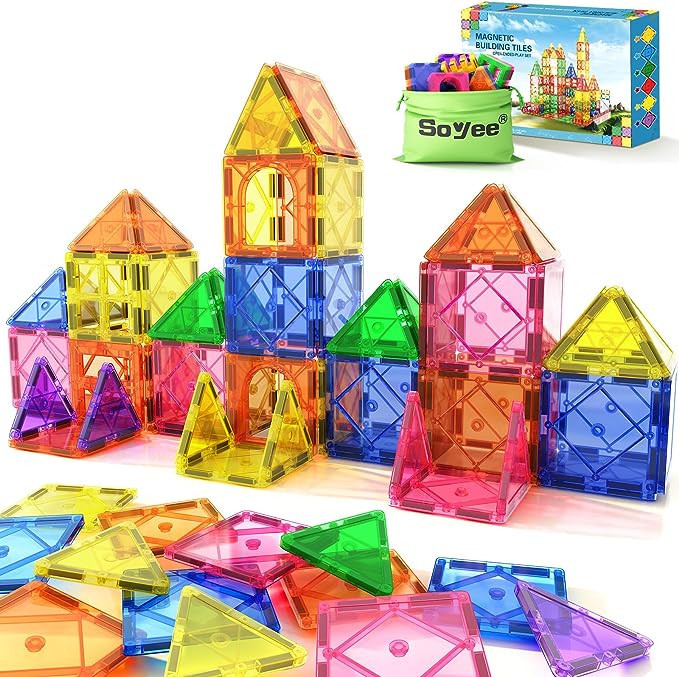 Magnetic Tiles Toddler Toys Magnetic Building Blocks for Kids Ages 3-12 STEM Educational Toys for... | Amazon (US)