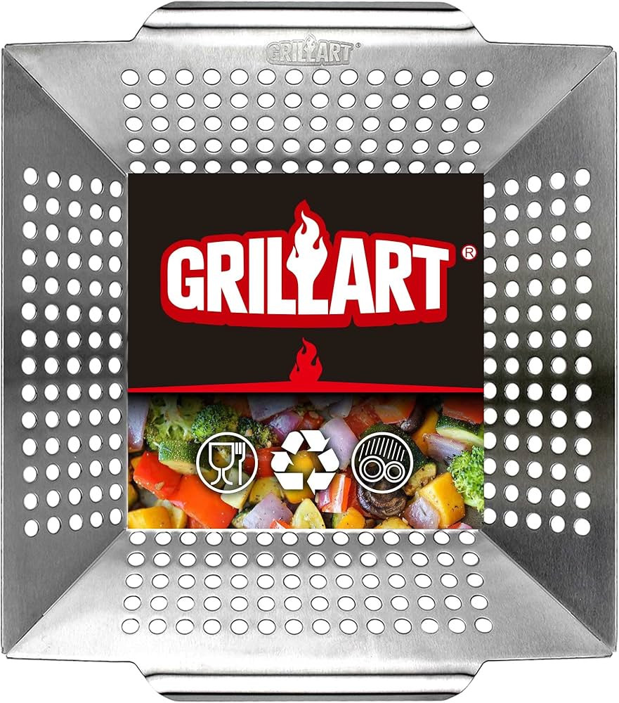 GRILLART Grill Basket Heavy Duty -Large Grill Baskets for Outdoor Grill Vegetables -Stainless Ste... | Amazon (US)