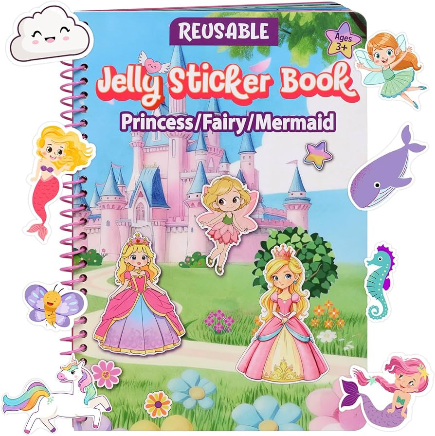 Jelly Sticker Book for Kids 2-4, Waterproof Reusable Sticker Book for Toddlers, Easy to Clean Roa... | Amazon (US)