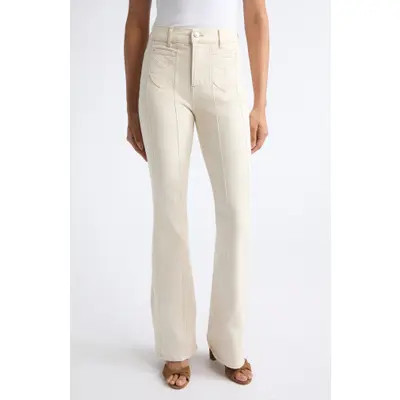 Veronica Beard Beverly Skinny Flare Leg Jeans in Ecru at Nordstrom, Size 27 | Nordstrom