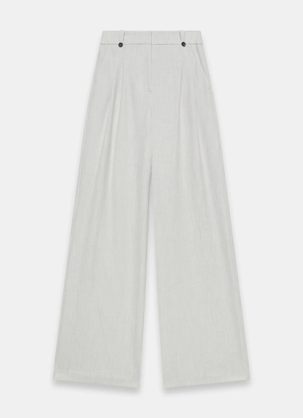 Grey Pleated Tailored Wide Leg Trousers | Mint Velvet