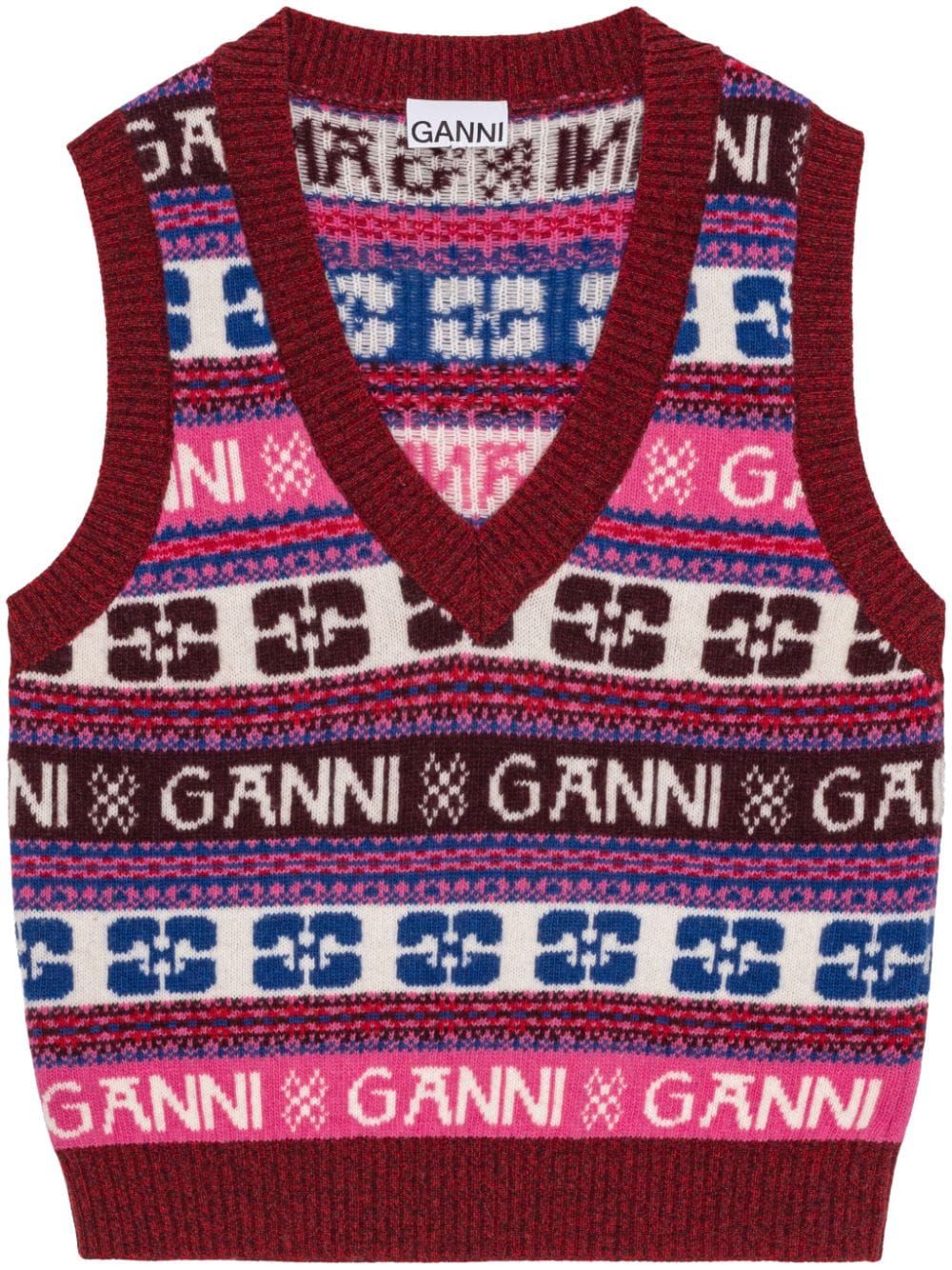 GANNI Fair Isle-intarsia Sweater Vest - Farfetch | Farfetch Global
