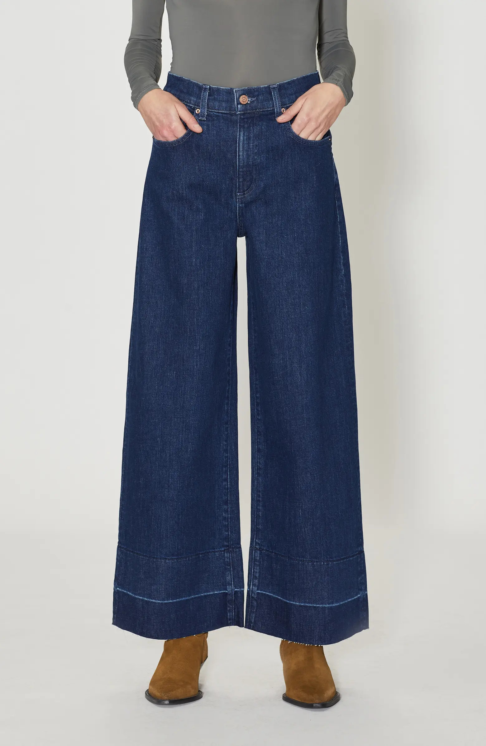 Sophia Release Hem Wide Leg Jeans | Nordstrom