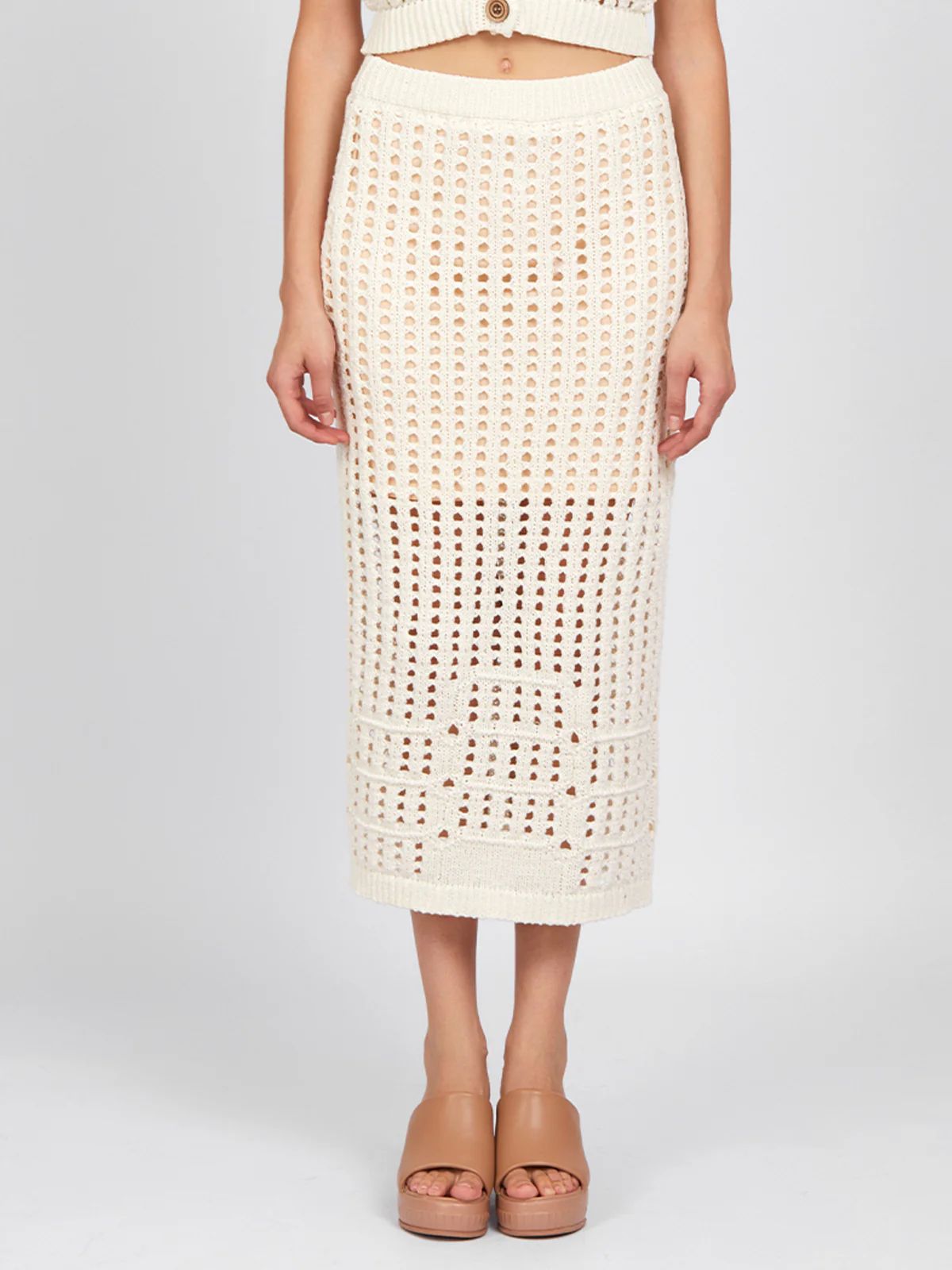 Christina: Open Stitch Midi Skirt | 525 America