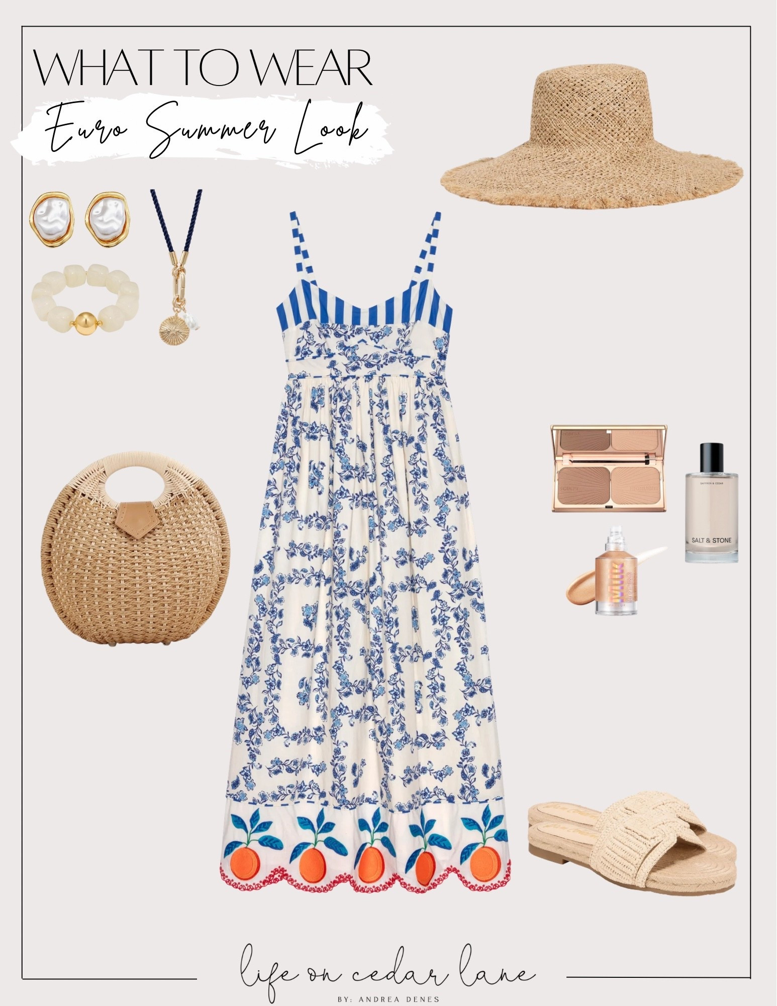 This outfit look is giving major Euro summer vibes! Love this dress & fun accessories too!

#LTKTravel #LTKOver40 #LTKSaleAlert