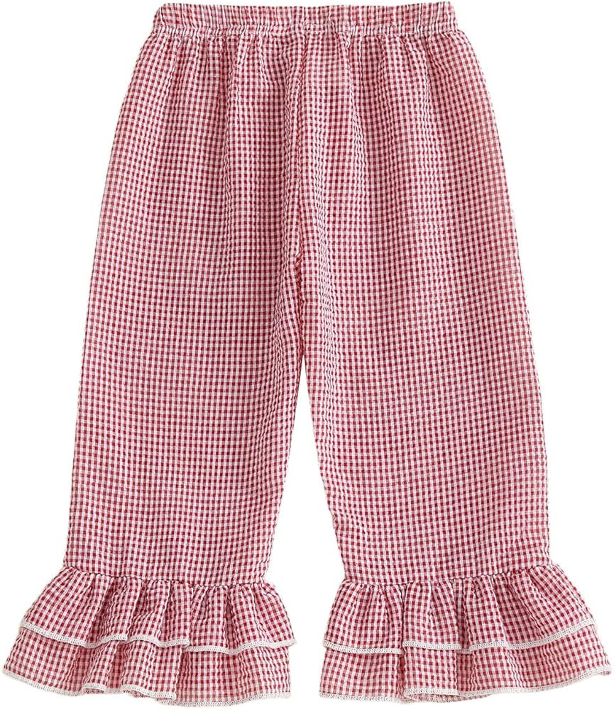 Toddler Baby Boy Girl Gingham Pants Retro Elastic Waist Checkered Plaid Long Pants Casual Sweatpa... | Amazon (US)