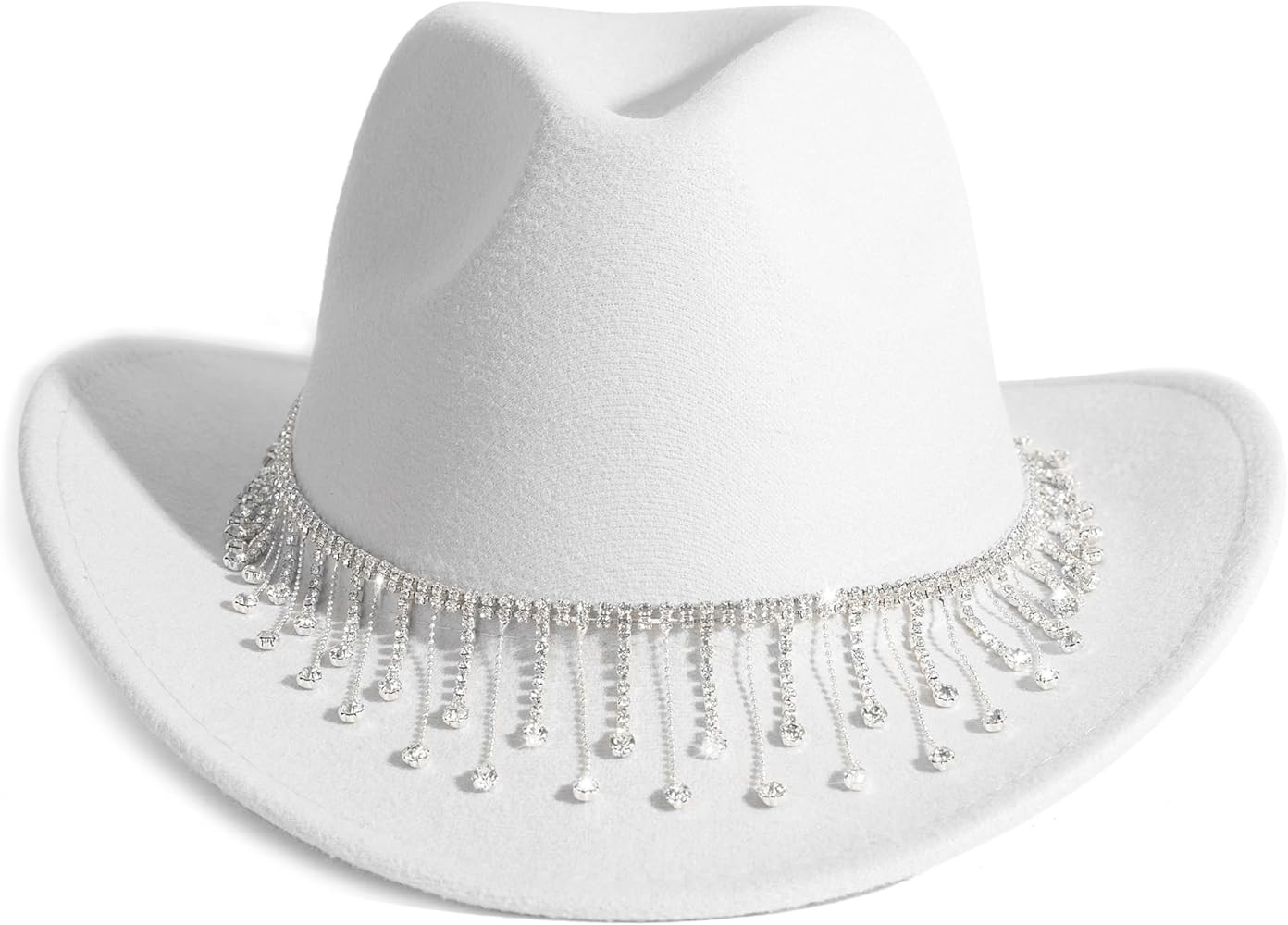 Shiny Rhinestone Cowgirl Hat Bling Wide Brim Cowboy Hat Party | Amazon (US)