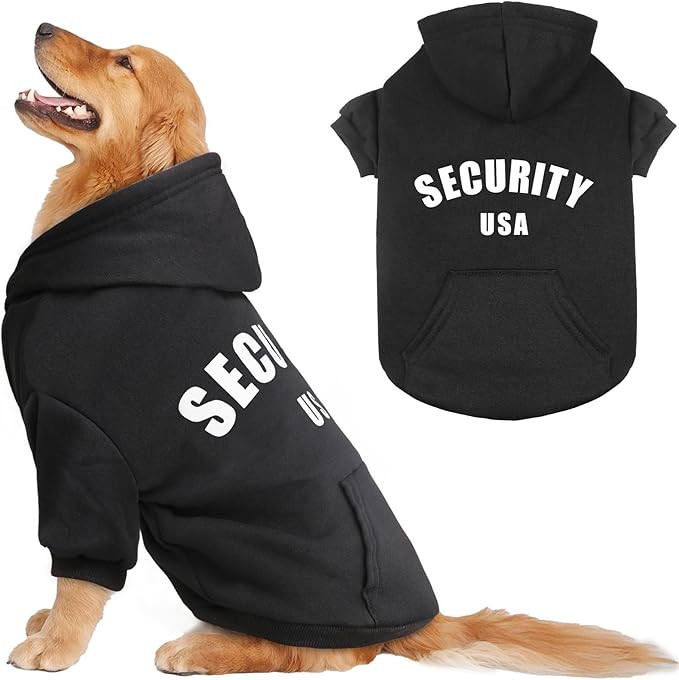 Dog Sweaters for Large Dogs Security Hoodie Warm Cozy Brushed Fleece Interior Clothes Sweatshirt ... | Amazon (US)