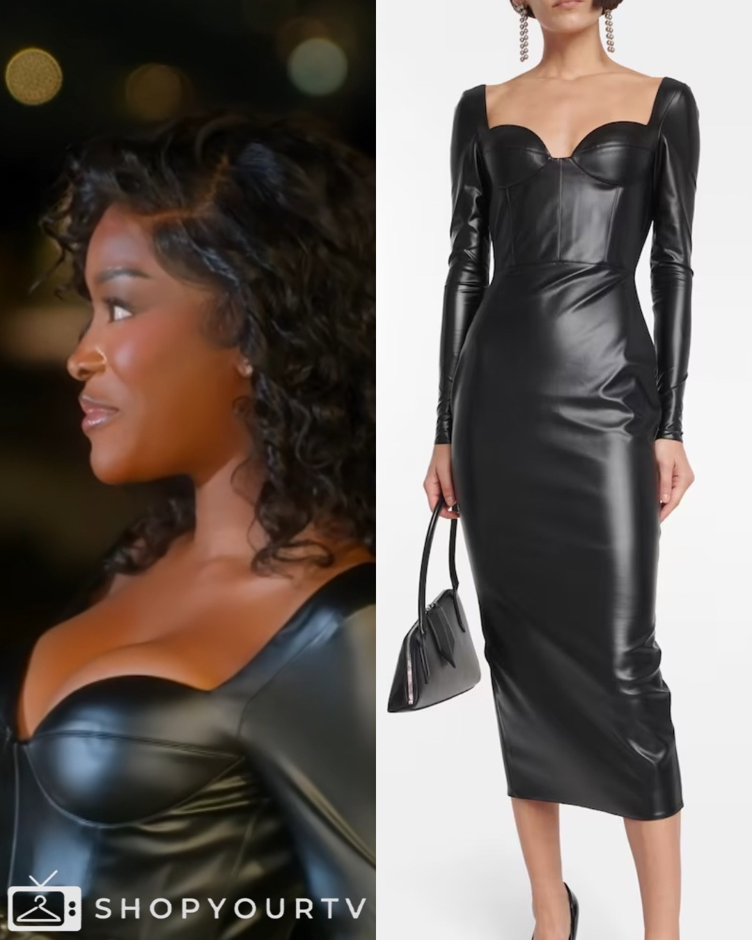 Chelsea Lazkani in Selling Sunset season 9 black leather dress outfit 