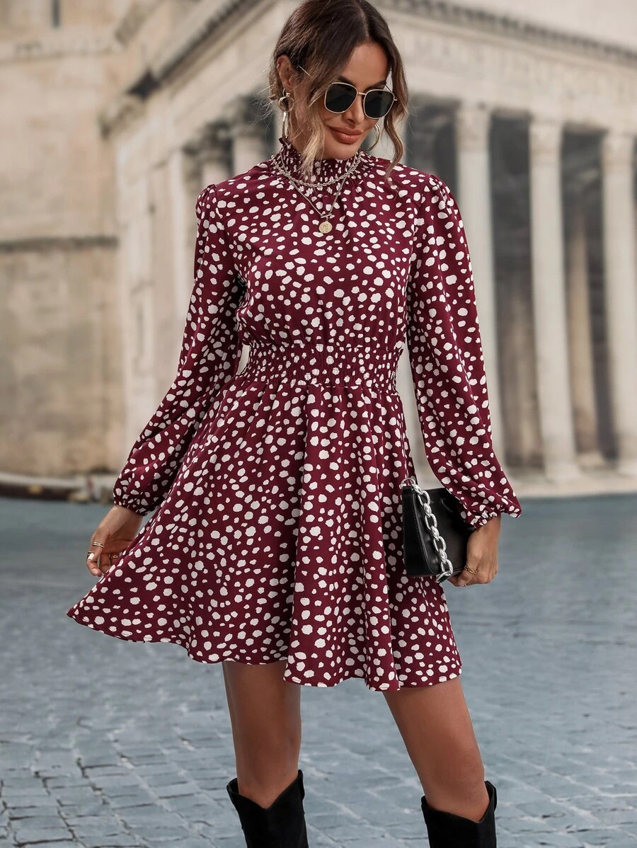 All Over Print Shirred Waist Dress
   
      SKU: sw2210090643600949
          (1000+ Reviews)   ... | SHEIN