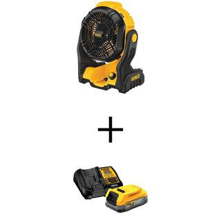20V MAX Lithium-Ion Cordless Jobsite Fan with POWERSTACK 1.7 Ah Battery Pack and Charger | The Home Depot