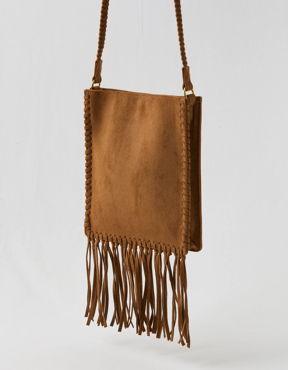 Aerie Suede Fringe Crossbody Bag | Aerie