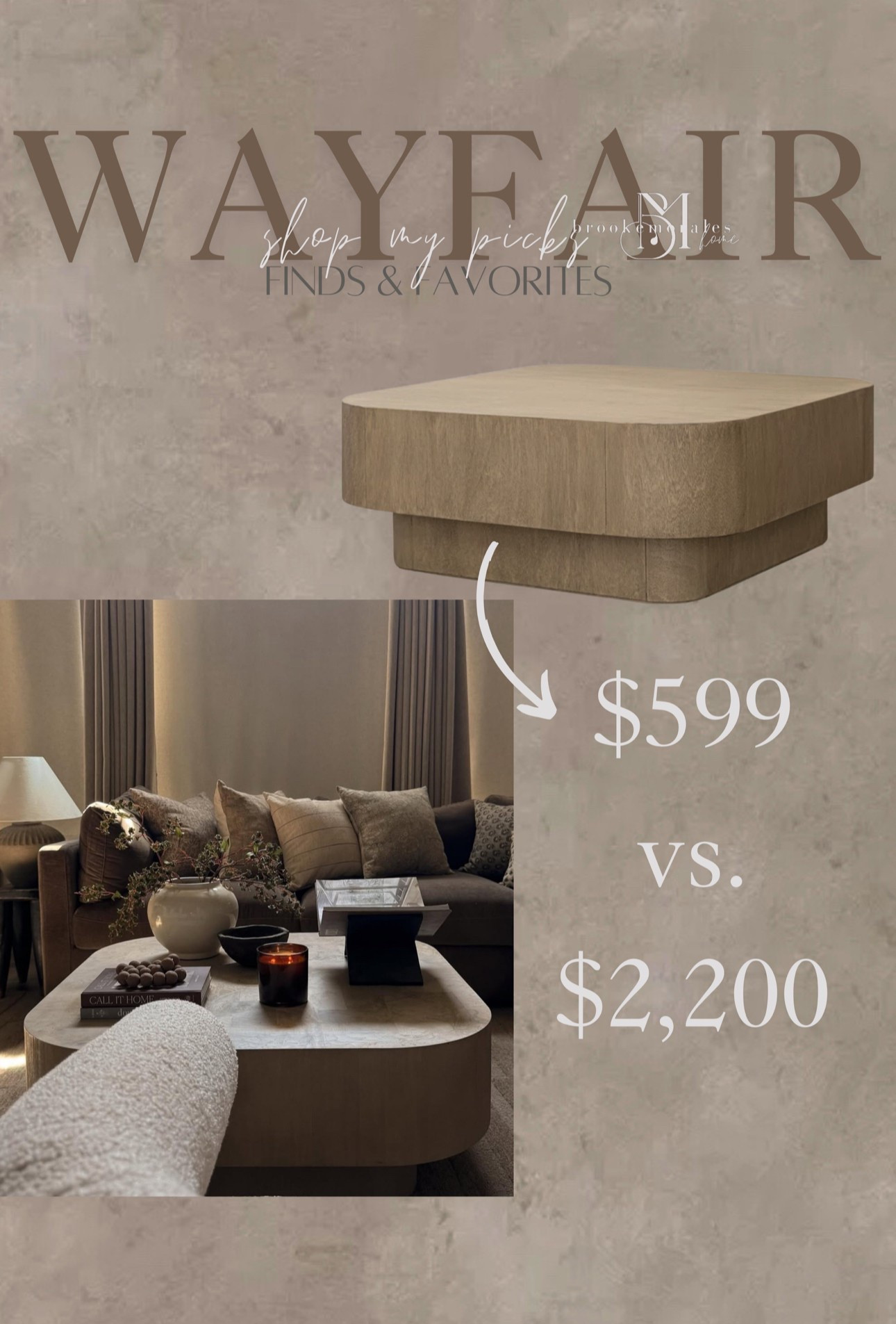 Same vibe, less splurge. I found this stunning coffee table for $599 (vs. $2,200!). Save this look, shop my Wayfair picks!

#LTKStyleTip #LTKSaleAlert #LTKHome
