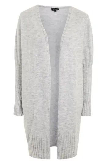 Women's Topshop Puff Sleeve Longline Cardigan, Size 2 US (fits like 0) - Grey | Nordstrom