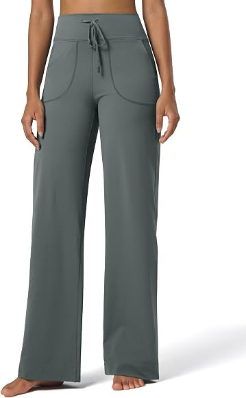 Willit Women's Yoga Pants Wide Leg Pants High Waist Stretch Casual Lounge Comfy Sweatpants with P... | Amazon (CA)